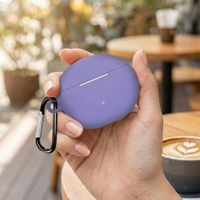 Caseonn Huawei Freebuds 5i/huawei Freebuds 6i Kılıf Askı Aparatlı Mat Silikon Lavanta Grisi