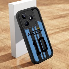 HONTINGA Realme C51 ile Uyumlu Kılıfı Düşüme Önleyici Basitlik Anti Düşme Kamera Korumali Futbol Yıldızı Siyah Desen Yumuşak Silikon Telefon Kılıfı Kadın ve Erkek Için Uygundur K2-0253