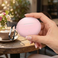 Caseonn Huawei Freebuds 5i/huawei Freebuds 6i Kılıf Askı Aparatlı Mat Silikon Pembe