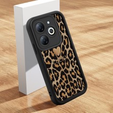 HONTINGA Tecno Spark Go 2024 ile Uyumlu Kılıfı Düşüme Önleyici Basitlik Anti Düşme Kamera Korumali Pardalı Kalp Siyah Desen Yumuşak Silikon Telefon Kılıfı Kadın ve Erkek Için Uygundur K2-0250