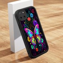 HONTINGA Realme C25 ile Uyumlu Kılıfı Düşüme Önleyici Basitlik Anti Düşme Kamera Korumali Güzel Kelebek Siyah Desen Yumuşak Silikon Telefon Kılıfı Kadın ve Erkek Için Uygundur K2-0251