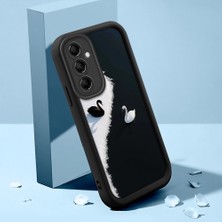 HONTINGA Samsung Galaxy M14 ile Uyumlu Kılıfı Düşüme Önleyici Basitlik Anti Düşme Kamera Korumali Güzel Hayvan Siyah Desen Yumuşak Silikon Telefon Kılıfı Kadın ve Erkek Için Uygundur K2-0252