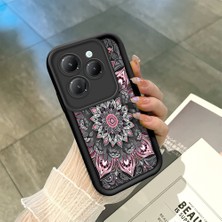 HONTINGA Infinix Hot 40 Pro ile Uyumlu Kılıfı Düşüme Önleyici Basitlik Anti Düşme Kamera Korumali Güzel Çiçekler Siyah Desen Yumuşak Silikon Telefon Kılıfı Kadın ve Erkek Için Uygundur K2-0249