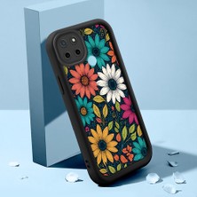 HONTINGA Realme C21Y ile Uyumlu Kılıfı Düşüme Önleyici Basitlik Anti Düşme Kamera Korumali Güzel Çiçekler Siyah Desen Yumuşak Silikon Telefon Kılıfı Kadın ve Erkek Için Uygundur K2-0249