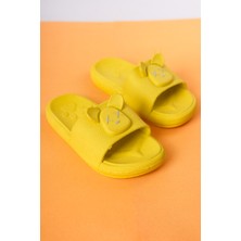 Craftique Sarı Kız / Erkek Çocuk Terlik Kaydırmaz Tabanlı Hayvan Figürlü Kreş Havuz Günlük Yaz Ayakkabı