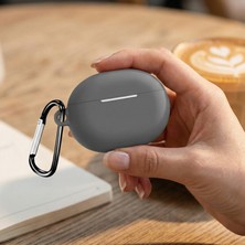 Caseonn Huawei Freebuds 5i/huawei Freebuds 6i Kılıf Askı Aparatlı Mat Silikon Gri