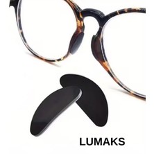 Lumaks Ultra Ince Silikon Gözlük Burunluğu Kaymaz, Şeffaf, 1 mm Gözlük Burun Pedi Siyah (1 Çift)
