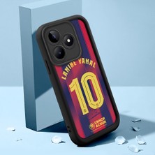 HONTINGA Realme C53 ile Uyumlu Kılıfı Düşüme Önleyici Basitlik Anti Düşme Kamera Korumali Futbol Yıldızı Siyah Desen Yumuşak Silikon Telefon Kılıfı Kadın ve Erkek Için Uygundur K2-0253