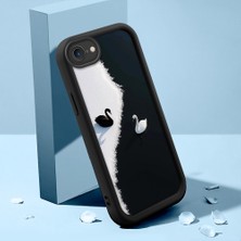 HONTINGA iPhone 8 ile Uyumlu Kılıfı Düşüme Önleyici Basitlik Anti Düşme Kamera Korumali Güzel Hayvan Siyah Desen Yumuşak Silikon Telefon Kılıfı Kadın ve Erkek Için Uygundur K2-0252