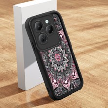 HONTINGA Infinix Hot 40 ile Uyumlu Kılıfı Düşüme Önleyici Basitlik Anti Düşme Kamera Korumali Güzel Çiçekler Siyah Desen Yumuşak Silikon Telefon Kılıfı Kadın ve Erkek Için Uygundur K2-0249