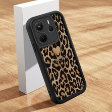 HONTINGA Xiaomi Redmi Note 14 ile Uyumlu Kılıfı Düşüme Önleyici Basitlik Anti Düşme Kamera Korumali Pardalı Kalp Siyah Desen Yumuşak Silikon Telefon Kılıfı Kadın ve Erkek Için Uygundur K2-0250