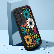 HONTINGA Samsung Galaxy A16 ile Uyumlu Kılıfı Düşüme Önleyici Basitlik Anti Düşme Kamera Korumali Güzel Çiçekler Siyah Desen Yumuşak Silikon Telefon Kılıfı Kadın ve Erkek Için Uygundur K2-0249