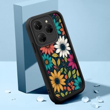 HONTINGA Tecno Spark 20 Pro ile Uyumlu Kılıfı Düşüme Önleyici Basitlik Anti Düşme Kamera Korumali Güzel Çiçekler Siyah Desen Yumuşak Silikon Telefon Kılıfı Kadın ve Erkek Için Uygundur K2-0249