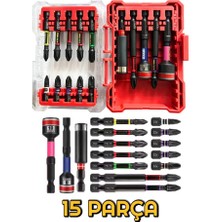 Depomega 15 Parça Bits Uç Somun Adaptörü ve Uzatma Adaptörlü Set Özel Kutulu