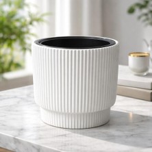 Poliva Home Vega Model Büyük Dekoratif Modern Saksı ve Vazo 20 Lt ( 30 cm x 32 cm ) Iç Hazneli