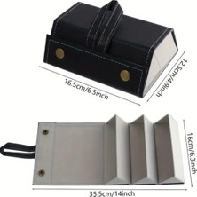 Lumaks 3 Bölmeli Gözlük Çantası Seyahat Gözlük Kutusu Bölmeli Gözlük Kabı