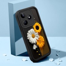 HONTINGA Realme C53 ile Uyumlu Kılıfı Düşüme Önleyici Basitlik Anti Düşme Kamera Korumali Güzel Kelebek Siyah Desen Yumuşak Silikon Telefon Kılıfı Kadın ve Erkek Için Uygundur K2-0251