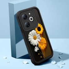 HONTINGA Infinix Smart 8 ile Uyumlu Kılıfı Düşüme Önleyici Basitlik Anti Düşme Kamera Korumali Güzel Kelebek Siyah Desen Yumuşak Silikon Telefon Kılıfı Kadın ve Erkek Için Uygundur K2-0251