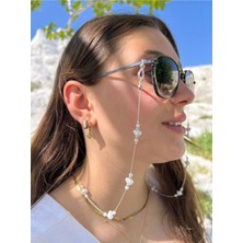 Lumaks Gözlük Zinciri Gözlük Askısı Inci Kalpli Gümüş