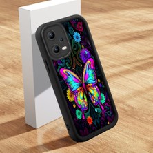 HONTINGA Xiaomi Redmi Note 12 5g ile Uyumlu Kılıfı Düşüme Önleyici Basitlik Anti Düşme Kamera Korumali Güzel Kelebek Siyah Desen Yumuşak Silikon Telefon Kılıfı Kadın ve Erkek Için Uygundur K2-0251