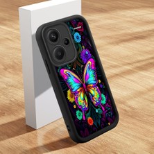 HONTINGA Xiaomi Redmi Note 13 Pro Plus 5g ile Uyumlu Kılıfı Düşüme Önleyici Basitlik Anti Düşme Kamera Korumali Güzel Kelebek Siyah Desen Yumuşak Silikon Telefon Kılıfı Kadın ve Erkek Için Uygundur K2-0251