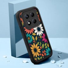 HONTINGA Xiaomi Redmi Note 14 Pro ile Uyumlu Kılıfı Düşüme Önleyici Basitlik Anti Düşme Kamera Korumali Güzel Çiçekler Siyah Desen Yumuşak Silikon Telefon Kılıfı Kadın ve Erkek Için Uygundur K2-0249