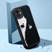 HONTINGA iPhone 12 ile Uyumlu Kılıfı Düşüme Önleyici Basitlik Anti Düşme Kamera Korumali Güzel Hayvan Siyah Desen Yumuşak Silikon Telefon Kılıfı Kadın ve Erkek Için Uygundur K2-0252