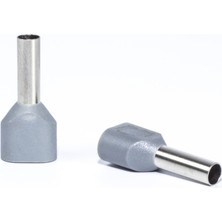 Terminalsan 2x 4.0mm Gri Çift Girişli Izoleli Yüksük 200ADET