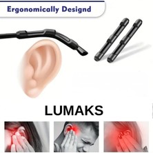 Lumaks Gözlük Sap Silikon Kulak Koruyucu Gözlük Sapı Kulak Koruyucu 1 Çift Siyah