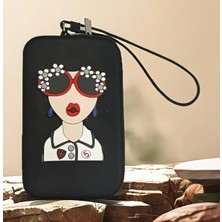 Lumaks Kadın Tasarım Silikon Fermuarlı Gözlük & Makyaj Kutusu (9X15 Cm, Askılı)