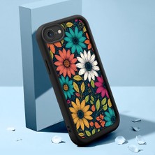 HONTINGA iPhone 7 ile Uyumlu Kılıfı Düşüme Önleyici Basitlik Anti Düşme Kamera Korumali Güzel Çiçekler Siyah Desen Yumuşak Silikon Telefon Kılıfı Kadın ve Erkek Için Uygundur K2-0249