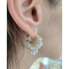 Mistik Silver Çok Taşlı Sallantılı Gümüş Küpe | 925 Ayar Şık ve Göz Alıcı Kadın Küpesi - Rodyum Renk