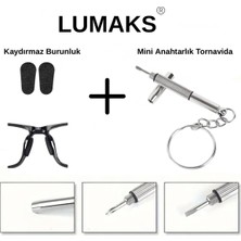 Lumaks Kaydırmaz Gözlük Burunluğu + Mini Anahtarlık Tornavida Seti Gözlük Tamir ve Sabitleme Aparatı