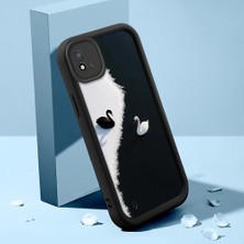 HONTINGA Realme C11 2021 ile Uyumlu Kılıfı Düşüme Önleyici Basitlik Anti Düşme Kamera Korumali Güzel Hayvan Siyah Desen Yumuşak Silikon Telefon Kılıfı Kadın ve Erkek Için Uygundur K2-0252