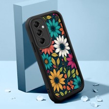 HONTINGA Samsung Galaxy M14 ile Uyumlu Kılıfı Düşüme Önleyici Basitlik Anti Düşme Kamera Korumali Güzel Çiçekler Siyah Desen Yumuşak Silikon Telefon Kılıfı Kadın ve Erkek Için Uygundur K2-0249