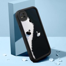 HONTINGA Xiaomi Redmi 10A ile Uyumlu Kılıfı Düşüme Önleyici Basitlik Anti Düşme Kamera Korumali Güzel Hayvan Siyah Desen Yumuşak Silikon Telefon Kılıfı Kadın ve Erkek Için Uygundur K2-0252