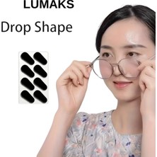 Lumaks Siyah Damla Tip Gözlük Burun Pedi – Kaymaz Yumuşak Burunluk, Kendinden Yapışkanlı (8 Adet)