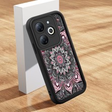 HONTINGA Tecno Spark Go 2024 ile Uyumlu Kılıfı Düşüme Önleyici Basitlik Anti Düşme Kamera Korumali Güzel Çiçekler Siyah Desen Yumuşak Silikon Telefon Kılıfı Kadın ve Erkek Için Uygundur K2-0249