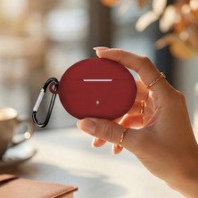 Caseonn Huawei Freebuds 5i/huawei Freebuds 6i Kılıf Askı Aparatlı Mat Silikon Bordo