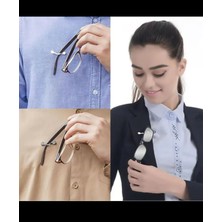 Lumaks Gözlük Tutucu Manyetik Güçlü Mıknatıslı Yakalık Isimlik Tutucu Kulaklık Tutucu Siyah