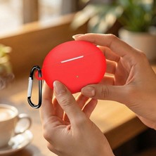 Caseonn Huawei Freebuds 5i/huawei Freebuds 6i Kılıf Askı Aparatlı Mat Silikon Kırmızı