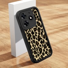 HONTINGA Tecno Spark 10 Pro 4g ile Uyumlu Kılıfı Düşüme Önleyici Basitlik Anti Düşme Kamera Korumali Pardalı Siyah Desen Yumuşak Silikon Telefon Kılıfı Kadın ve Erkek Için Uygundur K2-0237