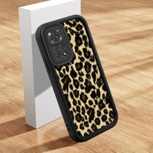 HONTINGA Xiaomi Redmi Note 11S ile Uyumlu Kılıfı Düşüme Önleyici Basitlik Anti Düşme Kamera Korumali Pardalı Siyah Desen Yumuşak Silikon Telefon Kılıfı Kadın ve Erkek Için Uygundur K2-0237