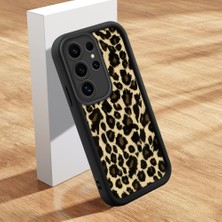 HONTINGA Samsung Galaxy S24 Ultra ile Uyumlu Kılıfı Düşüme Önleyici Basitlik Anti Düşme Kamera Korumali Pardalı Siyah Desen Yumuşak Silikon Telefon Kılıfı Kadın ve Erkek Için Uygundur K2-0237