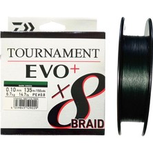 Daiwa Tournament Evo+ 135M 0.10MM 8x Dark Green Ip Misina