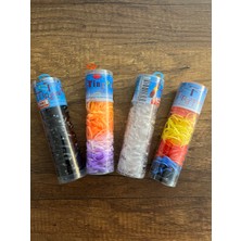 Gülümse Gel 4 Kutu Tüp Içinde Renkli  Siyah Şeffaf Saç Örgü Lastiği Perma Ince Lastik Toka