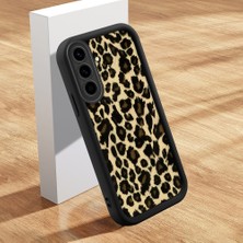 HONTINGA Samsung Galaxy A56 ile Uyumlu Kılıfı Düşüme Önleyici Basitlik Anti Düşme Kamera Korumali Pardalı Siyah Desen Yumuşak Silikon Telefon Kılıfı Kadın ve Erkek Için Uygundur K2-0237