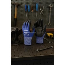 Storemax Violent Nitril Kaplı Örme Eldiven, Çift RENK,%100 Polyester, Kaymaz, Dayanıklı, Endüstriyel Iş Eldiveni, Inşaat, Bahçe, Otomotiv, Lojistik Için Uygun, Koruyucu, Zebra Eldiven