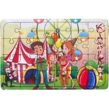 Svein Premium Eğitici Eğlenceli Öğretici Dayanıklı Geliştiren Oyun Deneyimi Ahşap Puzzle Lunapark 24 Parça
