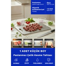 Just Art 1 Adet Paslanmaz Çelik Küçük Boy Mutfak Kesme Tahtası Et Sebze Doğrama Tahtası